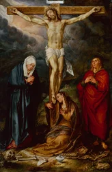 Le Christ en croix, avec Marie, saint Jean et Marie Madeleine