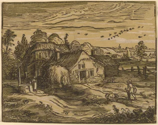 Paysage avec une ferme