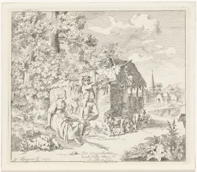 Bergère et jeune homme près d