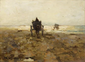 Conduite de chevaux par des pêcheurs de palourdes, vers 1890