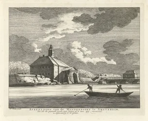 Porte de Muider affaissée, vue depuis le Singelgracht, 1769