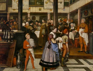 Frans Floris assiste à un banquet de la Guilde de Saint-Luc