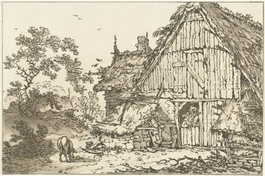 Ferme avec deux personnes dans l