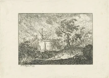 Paysage sous la pluie et la tempête