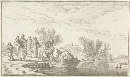 Vue de rivière avec barque à rames amarrée