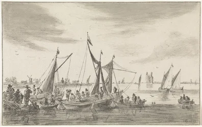 Vue de rivière avec voiliers