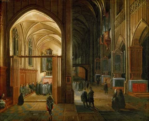 Le service du soir dans une église gothique