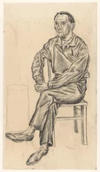 Homme assis sur une chaise
