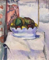 Fruits et moustier,1907 (huile sur toile)