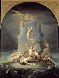 Désolation des Océanides au pied du rocher auquel Prométhée est enchaîné (Karl Ernest (Ernst) Rudolf Heinrich Salem dit) (1814-1882), 1850, Gap, Musée des Hautes-Alpes