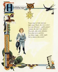 Illustration pour "Alphabet des bons exemples", vers 1890
