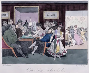 Une soirée à la mode - dans « Esquisses parisiennes » par Henri Monnier, éd. Delpech, Paris
