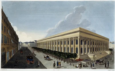 Vue de la nouvelle Bourse et du Tribunal de Commerce - dans Vues de Paris par Courvoisier