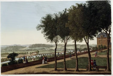 Vue prise de la terrasse de St Germain en Laye - dans "Vues de Paris" par Courvoisier