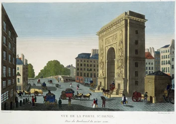 Vue de la Porte de Saint-Denis - dans « Vues de Paris » par Courvoisier