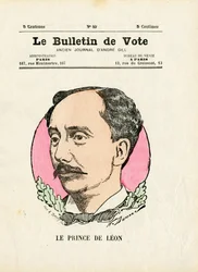 Ballot 2ème série, satirique en couleurs : Prince de Léon - Illustration de Henri Demare (1846-1888)