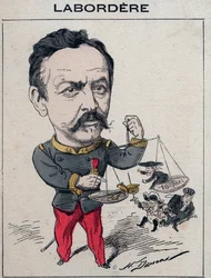 Jean Marie Arthur Labordère, militaire, homme politique et sénateur français de la Seine - Caricature par Henri Demare dans « Les Hommes d