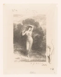Jeune femme avec écharpe (Illustrations pour les Poésies d