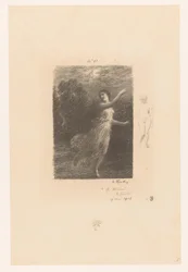 Nymphe fuyant un satyre