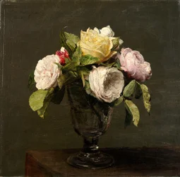 Roses dans un verre à pied, 1873