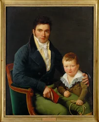 Barbet et son fils (peinture sur toile)