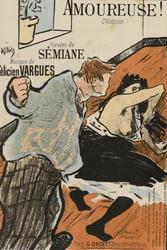 Couverture de la partition de Amoureuse! par Félicien Vargues, par Ibels, Henri Gabriel (1867-1936). Lithographie en couleur