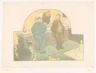 Quatre hommes dans un bistrot