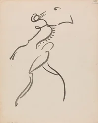 Figure dansante, de profil