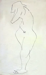 Sophie nue, de dos