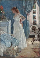 "La toilette" Jeune fille en négligé