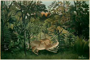 Lion affamé, XXe siècle. Dimensions : 2,00 x 3,00 m. Bâle, Musée des Beaux-Arts