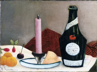 Nature morte à la bougie rose