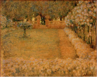 Le jardin blanc au crépuscule de Gerberoy