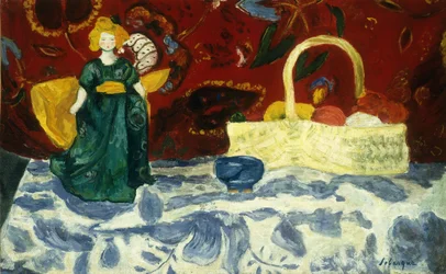 Nature morte avec une poupée et des fruits