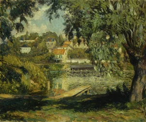 Village au Bord de la Rivière, vers 1900
