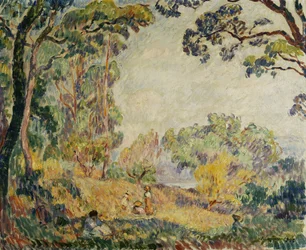 Femmes et fillettes dans la campagne, 1906