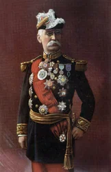 Officier français Général Joseph Gallieni (1849-1916), également politicien, ministre de la guerre en 1915-1916, Photo par Henri Manuel