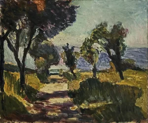 Paysage corse avec oliviers