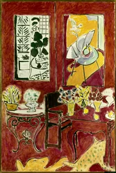 Grand intérieur rouge 1948 (huile sur toile)