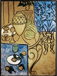 Intérieur, jaune et bleu