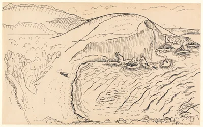 Paysage (plume et encre sur papier)