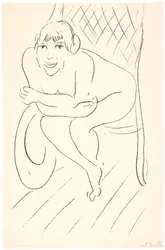 Femme nue dans un fauteuil à bascule