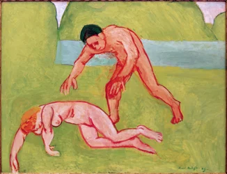 Nymphe et satyre