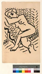 Petit bois clair ou Femme nue assise, de trois quarts