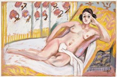 Nu couché (Nu Allonge) c.1925 (pastel sur papier floqué)