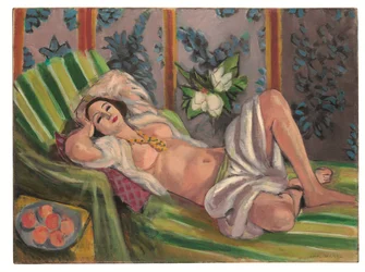 Odalisque couchée avec magnolias
