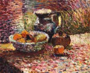 Nature morte au pichet et aux fruits