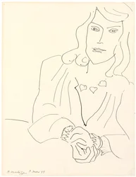 Tête de femme avec un collier