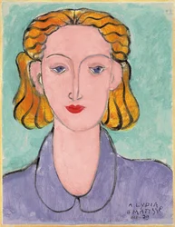 Jeune femme au chemisier bleu (Portrait de L.N. Delektorskaya)