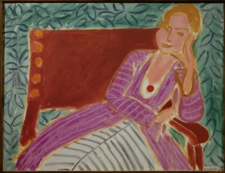 jeune fille assise robe persanne 1942 (oil on canvas)